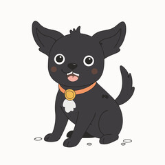 Cute vector illustration of a Dog for kids' reading time