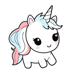 Cute Unicorn vector illustration for preschoolers' learning moments