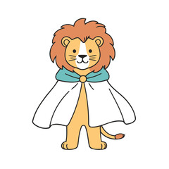 Cute vector illustration of a Lion for toddlers