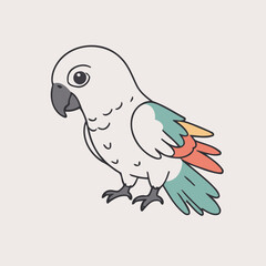 Cute Parrot for young readers' picture book vector illustration