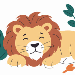 Cute Lion for kids story book vector illustration