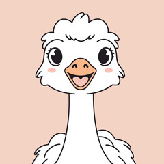 Cute Ostrich for children's bedtime stories vector illustration