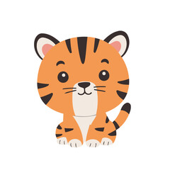 Vector illustration of an adorable Tiger for young readers' books