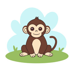 Cute Monkey for kids vector illustration
