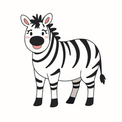 Cute Zebra for children's books vector illustration