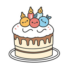 Cute Cake vector illustration for kids' adventure tales