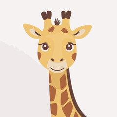 Cute vector illustration of a Giraffe for kids