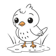 Vector illustration of a lovable Bird for children's picture books