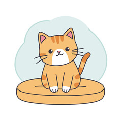 Cute vector illustration of a Cat for kids