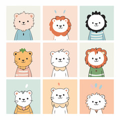 Cute Lion for kids' storybook vector illustration