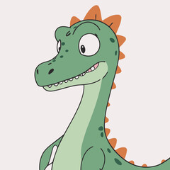 Cute Dino vector illustration of a for toddlers books