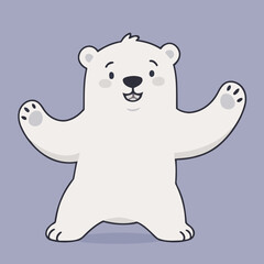 Vector illustration of an adorable Polarbear for young readers' books