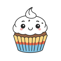 Vector illustration of a playful Cupcake for preschoolers' storytime