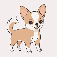 Vector illustration of a cute Dog for toddlers
