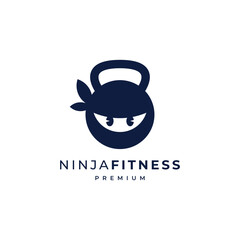 kettlebell and ninja for gym, fitness and sport logo design © ARTERNOON