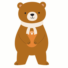 Cute vector illustration of a Bear for toddlers story books