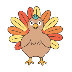 Cute Turkey for young readers' picture book vector illustration