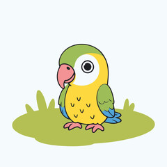 Cute PArrot for children's books vector illustration