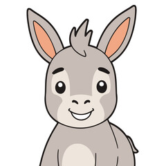 Cute Donkey for toddlers' playful adventures vector illustration