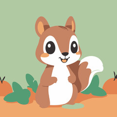 Obraz premium Cute Squirrel for kids' storybook vector illustration