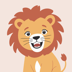 Cute Lion for early readers' adventure books vector illustration