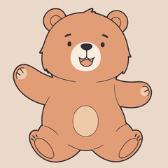 Vector illustration of a playful Bear for preschoolers' storytime