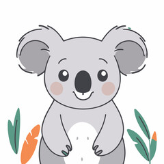 Cute Koala for children's bedtime stories vector illustration