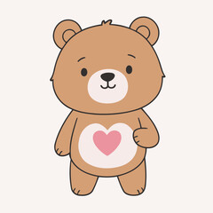 Cute Bear for toddlers' playful adventures vector illustration