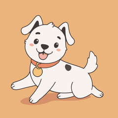Cute Dog for young readers' picture book vector illustration
