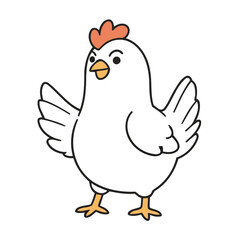 Cute Hen vector illustration for preschoolers' learning moments