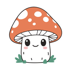 Cute vector illustration of a MushroomHouse for kids' reading time