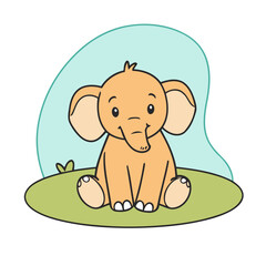 Cute Elephant for children story book vector illustration