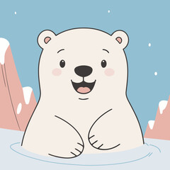 Fototapeta premium Cute Polarbear for kids vector illustration