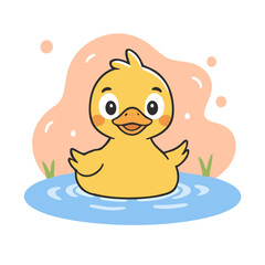 Cute Duck for kids books vector illustration