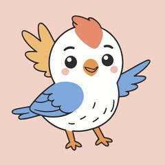 Vector illustration of a cute Bird for kids story book