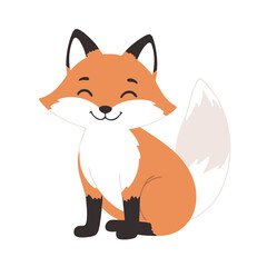 Cute vector illustration of a Fox for toddlers