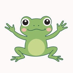 Cute vector illustration of a Frog for toddlers