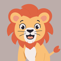 Cute Lion vector illustration of a for toddlers books