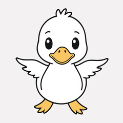 Cute Duckling for early readers' adventure books vector illustration