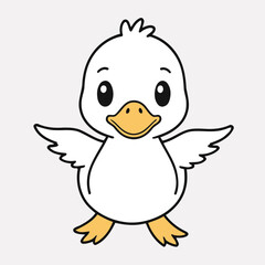 Cute Duckling for early readers' adventure books vector illustration