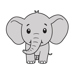 Vector illustration of a winsome Elephant for children's literature
