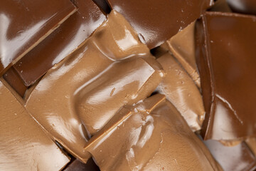 melted milk and bitter chocolate with cocoa powder