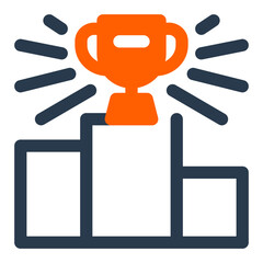 Podium in Bike Race Victory Vector Icon Illustration