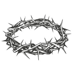 crown of thorns, easter religious symbol of Christianity hand drawn vector illustration sketch logo