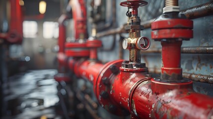 Many interconnected pipes in an industrial setting