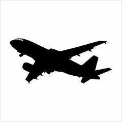 Fototapeta na wymiar Airplane silhouette in the sky
