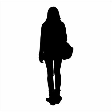 recommend clip art: Silhouette of a woman carrying a bag