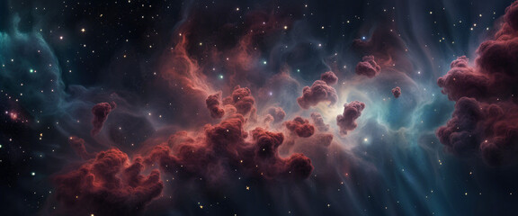 Fototapeta premium Nebula in deep space with stars 