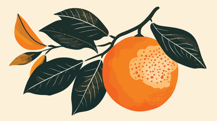Silhouette of fruit orange colored to stripes with style