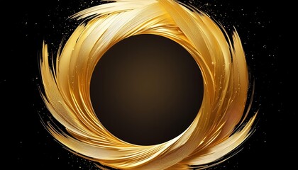 金色で描かれた円のブラシアートの和風背景